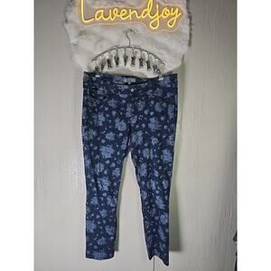 Wit and Wisdom Flower Jeans Womens 18 Slim Straight Mid Rise Stretch Casual